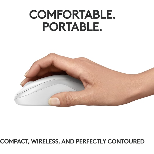 Logitech M221 Trådlös Bluetooth-mus, Kompakt, Smidig Spårning, 18 Månader Batteritid för Windows, macOS, ChromeOS, Linux, Kompatibel med PC, Mac, Bärbara datorer White