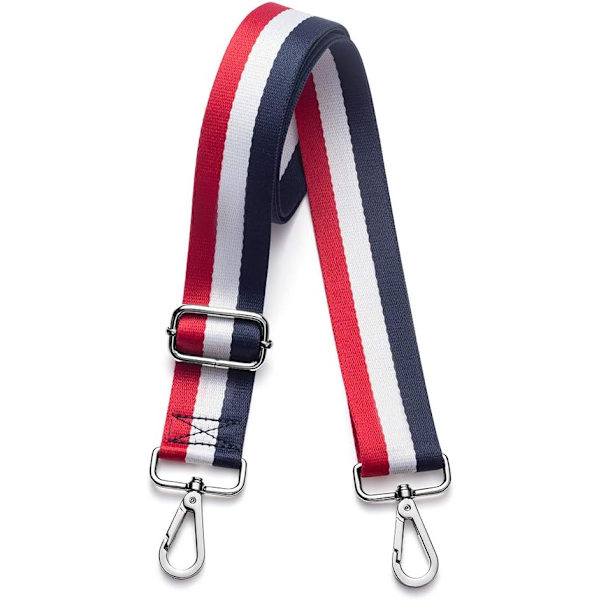 Veskebåndutskifting Skulderstropp Bred Skulderstropp Justerbar Canvas Stropper Håndveskebåndutskifting Belter Red White and Blue