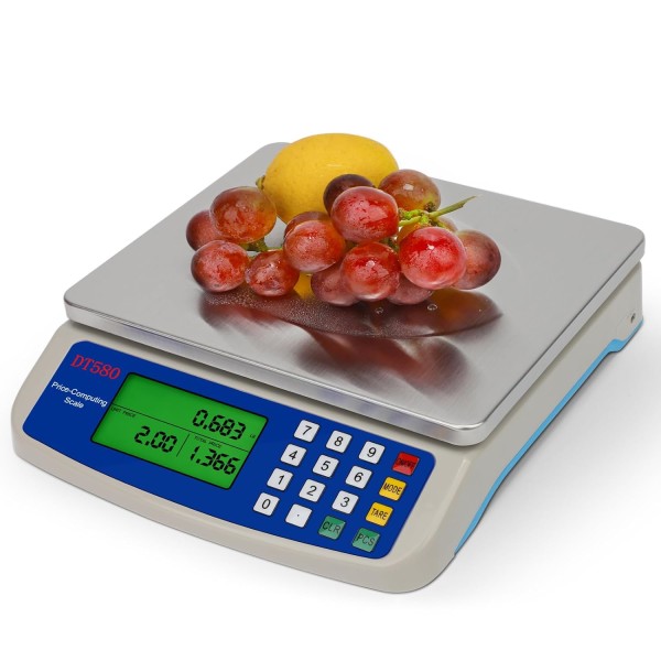 30kg/1g elektroninen keittiövaaka ruostumattomasta teräksestä digitaalinen ruokavaaka, jossa LCD-näytön paristot ja 6V virtalähde
