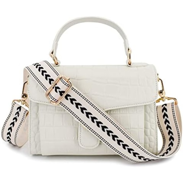 Rem til veske, crossbody-veske, rem til veske, metall dreibar krok, skulderrem, gitarrem til crossbody-veske/bagasje ... White