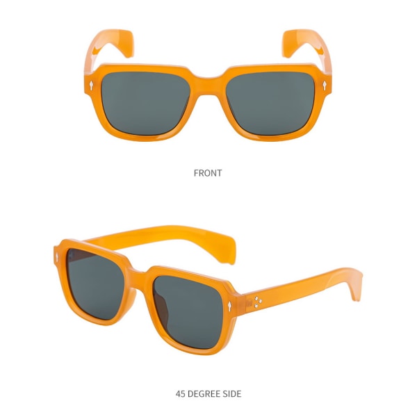 Rektangel solbriller Kvinder Retro Briller Vintage Square Eyewear Solbriller med bred stel