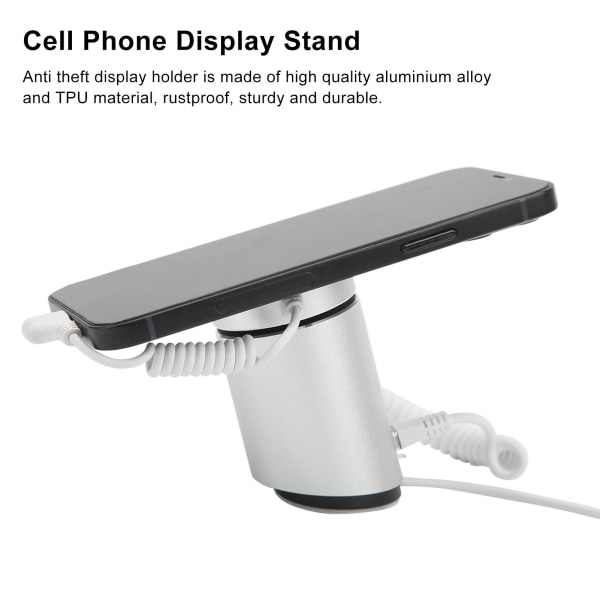 Anti Theft Cell Phone Display Stand Security Alarm Display Holder with Charging Function for Exhibition Halls Stores for IOS Interface