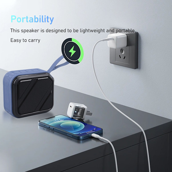 Bluetooth-högtalare Snygg Multifunktionell Stereo Ljud Brusreducerande Vattentät Dammtät Bärbar Högtalare för Resor Hem