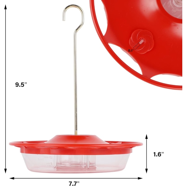 WJ2 Pakk Kolibrimatere for Utendørs Henging, 12oz Kolibrimater med 5 Fôringsporter, Myresikker, Enkel å Rengjøre og Fylles B