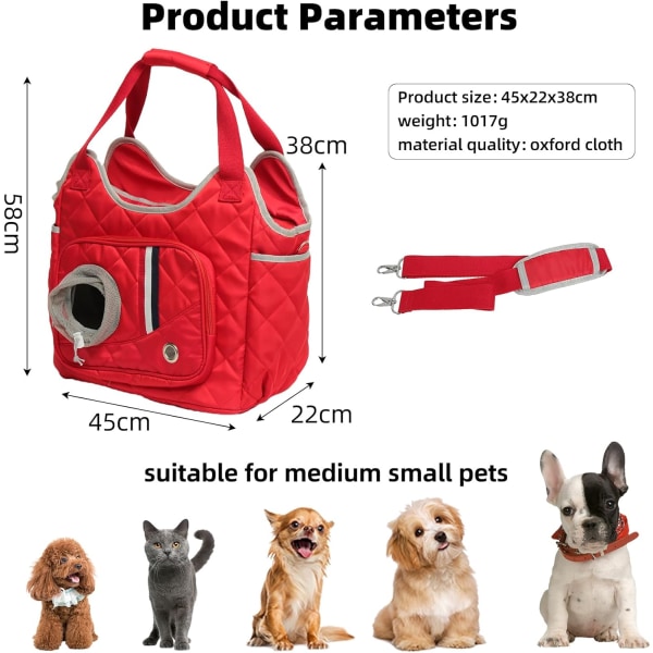 Dog Sling Carrier for Small Dogs,Breathable Mesh Travel Safe Sling Bag, Adjustable Strap Hand Free Dog Carrier Bag with Soft Sided, Collapsible Trave