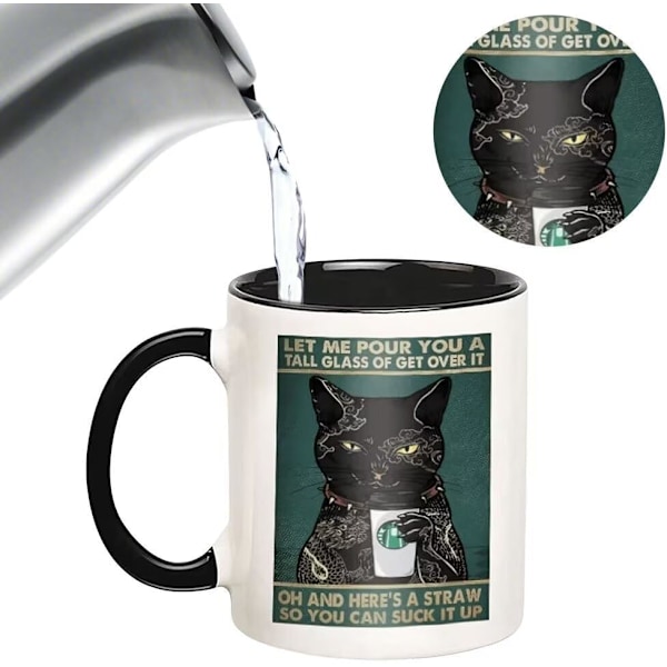 Svart Katt Mugg, Låt Mig Hällla Dig En Stor Mugg Med \"Kom Över Det\", Kattälskare Kaffe Mugg 11oz, Roliga Katt Nyhetsgåvor För Pappa Mamma Pojke Flicka, Keramisk Tekopp Style 5