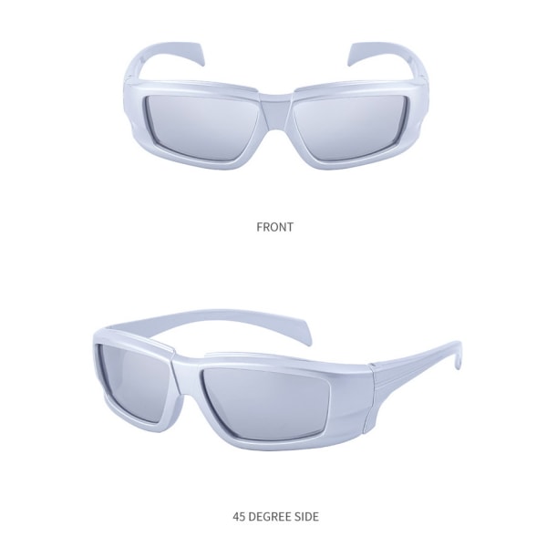 Wrap Around Solbriller til Mænd Kvinder Udendørs skygger Sport UV400 Beskyttelse Kørsel Cykling Solbriller, Sliver
