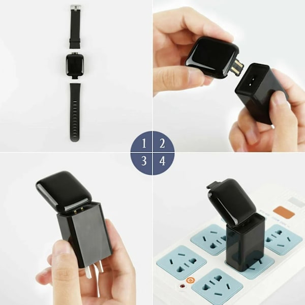 1,4 tommer Smart Watch 150mAh Skridttæller Alarm Indgående Besked Alert Sportstilstand Vandtæt Fitness Watch til IOS 9.0 til Android 5.0 Smartphone Black