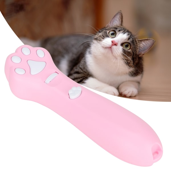Interaktiivinen kissanlelu kiusansauva kissan tassukuvio Paristokäyttöinen irrotettava punainen laser hauska kissatikku kissoille Pinkki