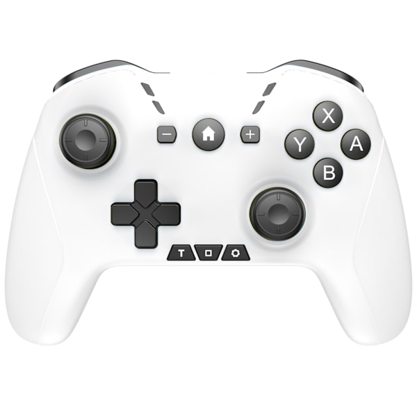 Bluetooth-controller til Switch/PC/Steam/Apple Arcade MFi-spil osv., Switch Pro-controller trådløs med justerbar dobbeltbevægelse, Turbo, Makroer, 6-akset White