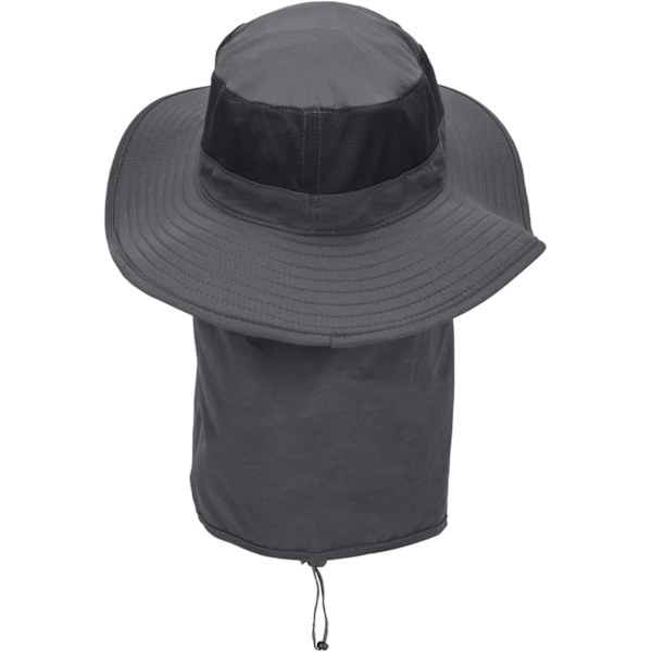 Solhatt för utomhus med UPF 50-skydd, vattentät fiskehatt, ansiktsöverdrag, sommarhatt med nackklaff Dark Gray