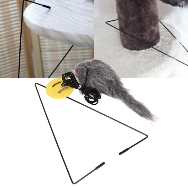 Dörrhängande Mus-Katt Leksak Interaktiv Justerbar In- och Utdragbar Kattfångande Musleksak med Triangulär Hängare för Katter