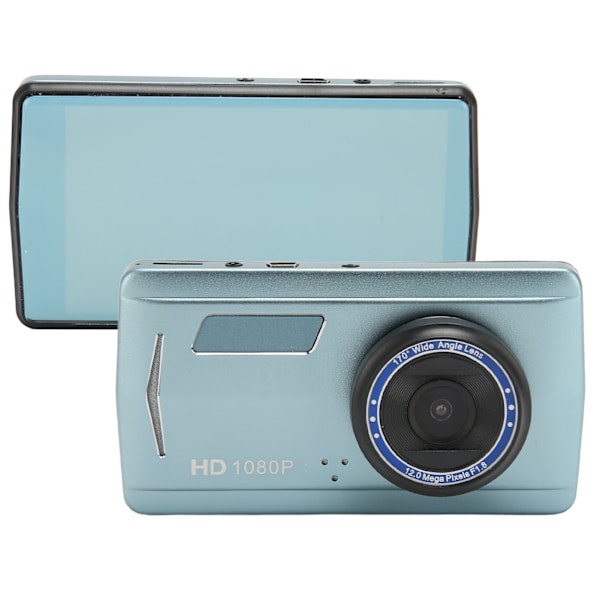 4,5 tommer bil dashcam med dobbelt objektiv 1080P HD 170 graders vidvinkel nattesyn videooptager kamera dashcam