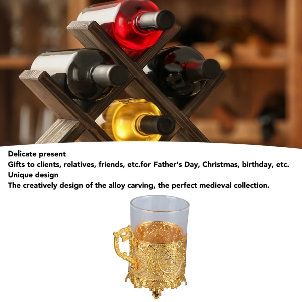 Legeringsglas Ölkopp Matal Ölkopp Samlarobjekt Dekorativ Whiskykopp Drickkopp till Fars Dag Jul Födelsedag Golden