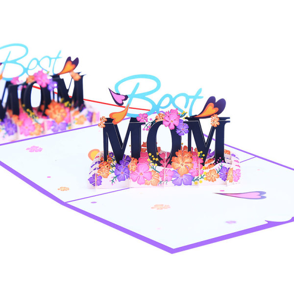 Happy Mother's Day Card -3D Pop Up Mother's Day Card, Mors Day Love Card - Fødselsdagskort til mor (bedste mor)