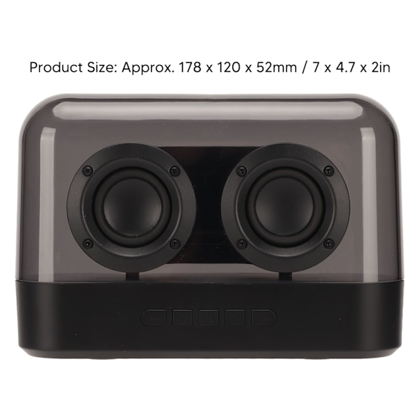 Bluetooth-högtalare Stereo Subwoofer Minneskortsuppspelning Transparent Bärbar Trådlös Högtalare med Färgglada LED-lampor