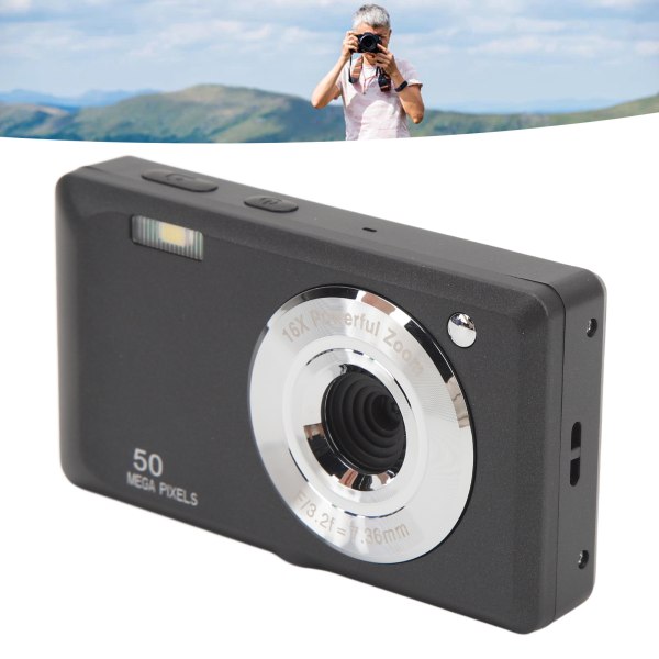 4K Digital Camera for Kids Teens 50MP 2.7 Inch HD TFT Screen 16X Zoom Autofocus Face Recognition Compact Camera for Travel Photography Vlogging