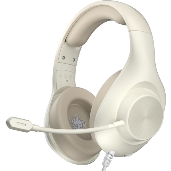 Gaming Headset PS4 Headset, Xbox Headset med 7.1 Surroundljud, Gaming Over Ear Hörlurar med Brusreducering Flexibel Mikrofon Minnesöronmuffar, för White