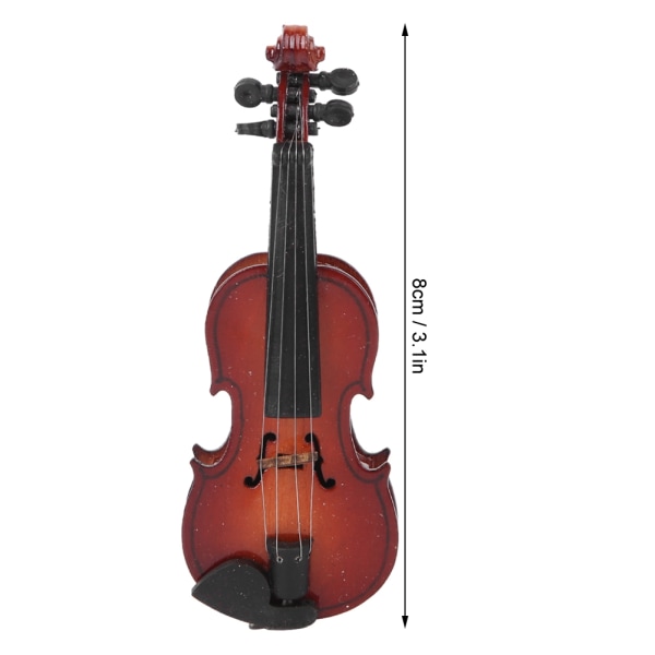 Miniatyrfiolinmodell av tre Minimusikkinstrumentmodell Desktop Ornament Gift 8cm