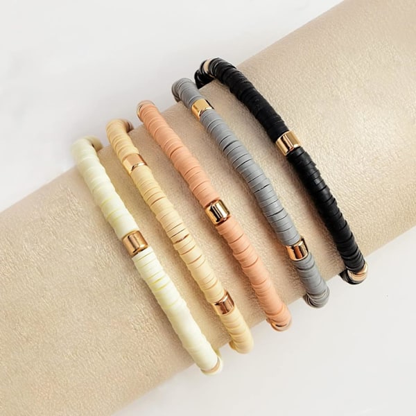 Kaffe Armband för Kvinnor Armband Tillverkningssats Lera Pärlor för Smyckestillverkning Lera Pärlor för Armband Tillverkning Armband Lera Pärla Kit Vänskaps Armband