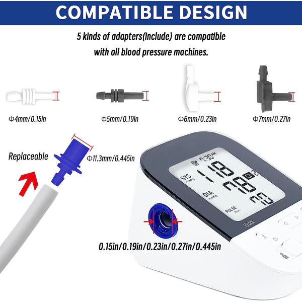 Extra stor manschett kompatibel med Omron 9\201d-21\201d tum (22-53 cm) XL blodtrycksmanschett för vuxna ARM BP ersättningsmanschett för stor ARM, grå