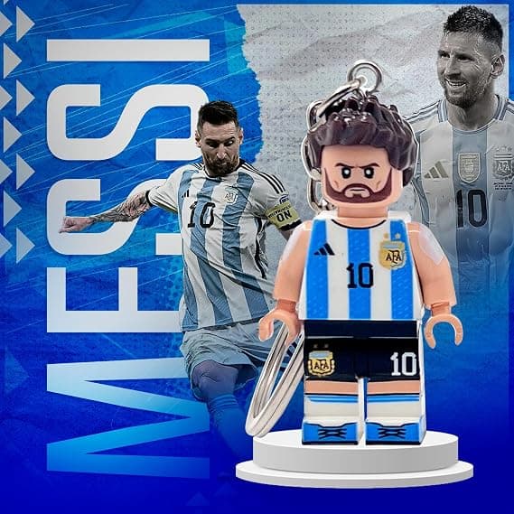 Tilpasset Messi Nøkkelring – Verdensmesterfigur – Samleobjekt Fotballgave