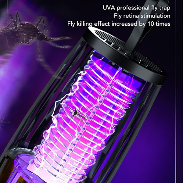 Elektrisk Flugslagningslampa 110V 220V PP USB Laddningsbar Tyst Flugfälla Ljus för Inomhus Utomhus