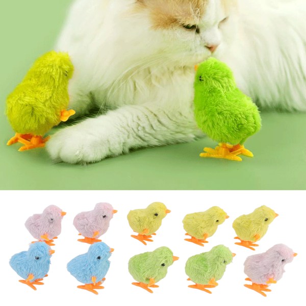 10 kpl Kellokäyttöinen poikasen lelu söpö hauska värikäs täytetty poikasen hyppäävä lelu kissoille kissanpennuille taaperoille