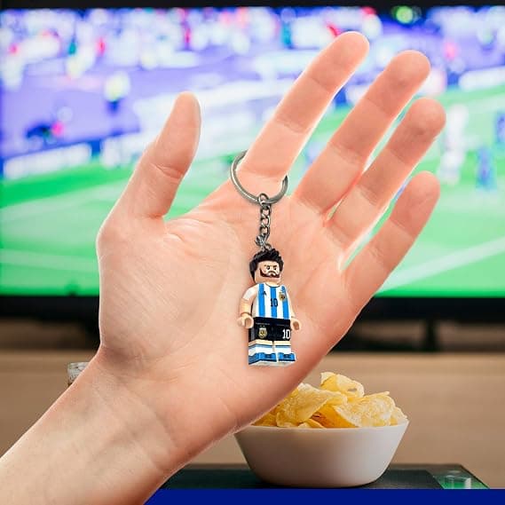 Brugerdefineret Messi Nøglering – Verdensmester Figur – Samlerobjekt Fodboldgave