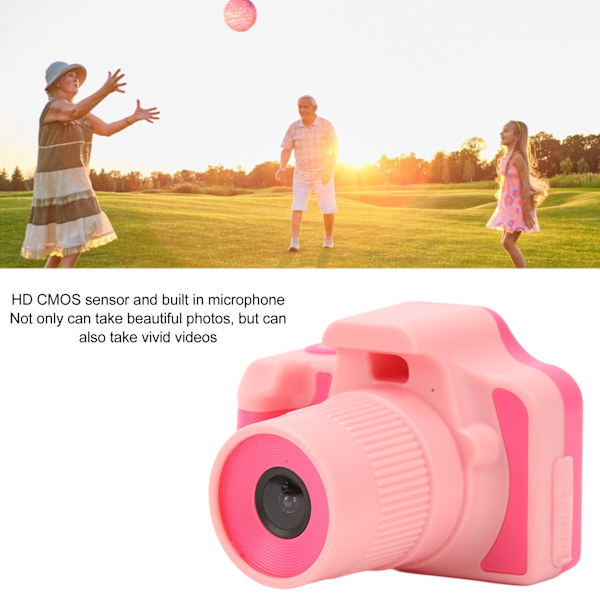 Barnekamera for selfie 2 tommer 5M 1080P HD Mini bærbar digital videokamera leketøy for småbarn Pink