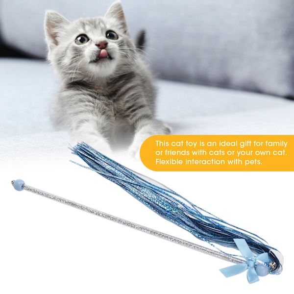 Rolig Kattsticka Träning Interaktion Rolig Kattsak Feather Wand Rolig Kattleksak Blå Ring Papper