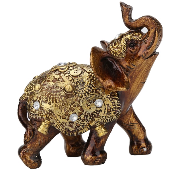 Elefantform Hartsprydnad Träkorn Europeisk stil Hem TV-skåp Hantverksdekoration Guld M