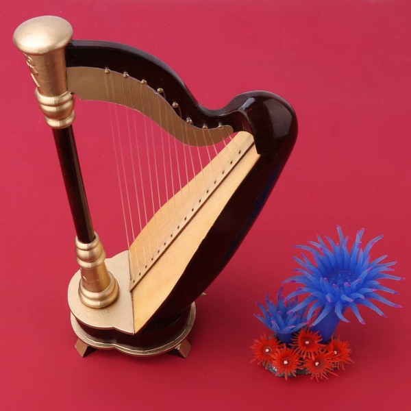 25 cm Miniatyr träharpa Modell Musikinstrument Modell Musikpresenter Heminredningsdekorationer