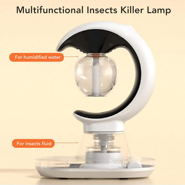 Insektsdödarlampa Multifunktionell Effektiv Vit Fångstflugljus Luftfuktare för Hem Sovrum
