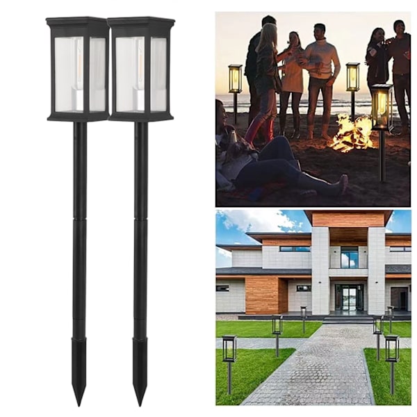2-pack Solcellsbelysning för Utomhus, Vattentät, Automatisk På/Av, Solcellslampa för Trädgårdsgång, Uteplats, Gräsmatta, Varm Ljus