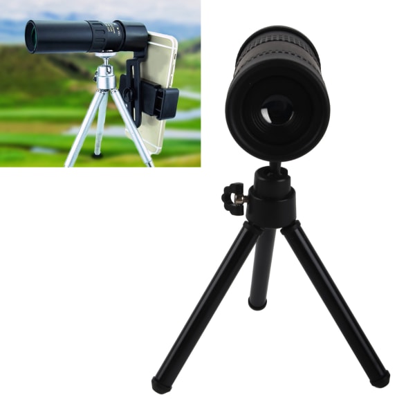 Mobiltelefon teleobjektiv BAK4 prisma töjbart teleskop Zoom makrolins med stativ för camping