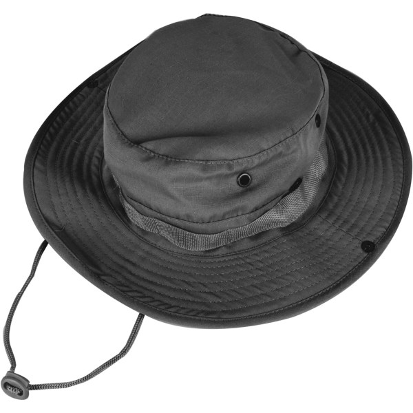 Solhatter for menn og kvinner bøttehatt UPF 50+ Boonie Hat Foldable UV-beskyttelse Fotturer Strandfiske Sommer Safari Black