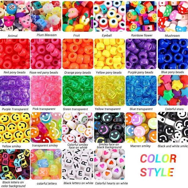 29 rutenett 930 stykker DIY myk keramisk perle armbånd lage sett, barns små hesteperle bokstav smiley ansikt fasjonabelt håndlaget armbånd halskjede sett