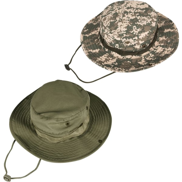 Solhatter for menn Dame Bøttehatt UPF 50+ Boonie-lue Sammenleggbar UV-beskyttelse Vandring Strandfiske Sommersafari 2Green