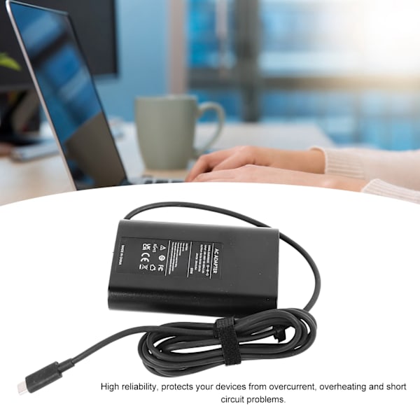 Typ C Laptop Strömadapter 65W 20V 3.25A Flera Skydd Typ C Laptop Laddare för Dator Surfplatta EU-kontakt 100‑240V