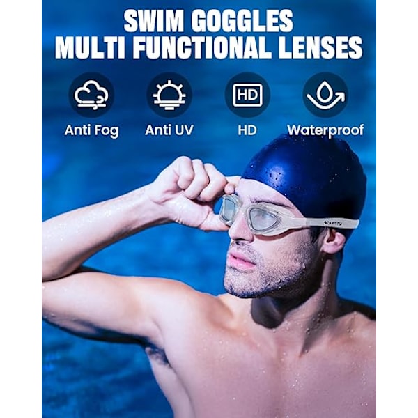 Simglasögon Vuxen Simglasögon för Män Kvinnor Simglasögon Ungdom UV-Skydd Anti-Imma Pool Vattenglasögon