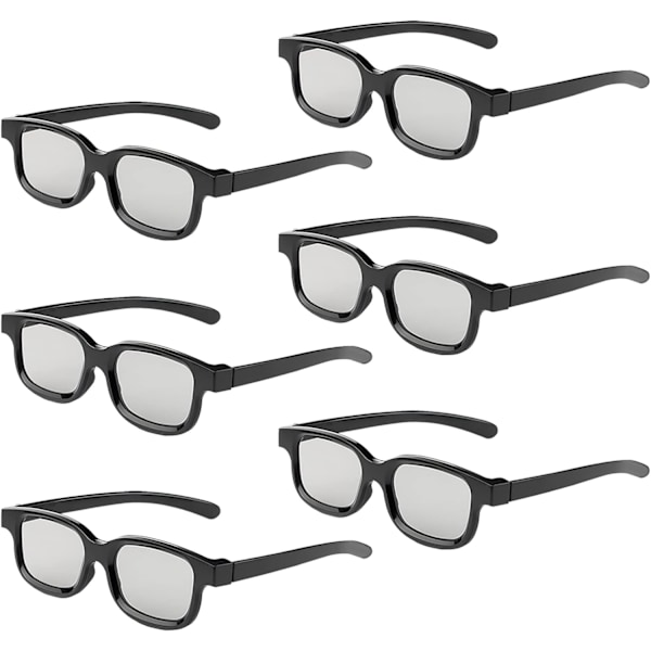 3D-glasögon, cirkulärt polariserade icke-blinkande passiva 3D-glasögon för Reald Format Cinema/Passiv polariserad 3D TV-projektor - 3D-glasögon 6 pcs