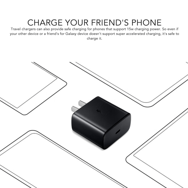 Laddare för Galaxy S22 PD 45W Snabbladdare Adapterblock för Android-enheter EU-kontakt 100 till 240V Svart
