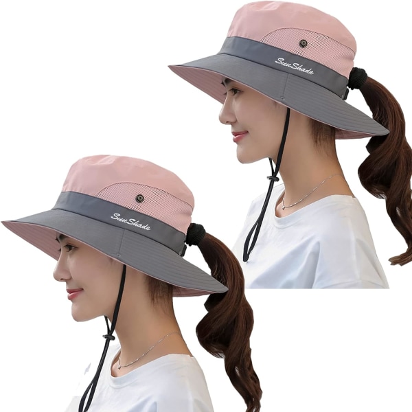 Solhatt Dam Herr 3u201d Bred Brätte UPF 50+ Fiske Strand Hink Hattar 2Pink