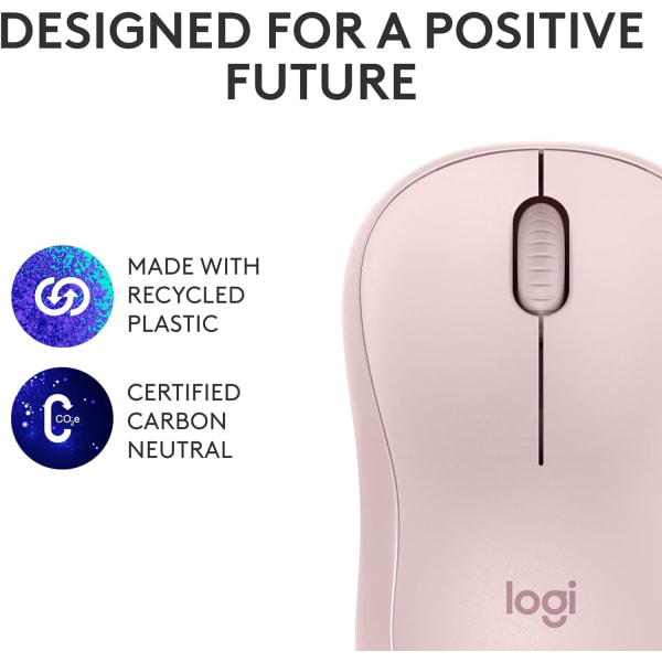 Logitech M221 Trådlös Bluetooth-mus, Kompakt, Smidig Spårning, 18 Månader Batteritid för Windows, macOS, ChromeOS, Linux, Kompatibel med PC, Mac, Bärbara datorer Pink