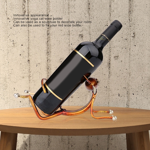 Katte-Vinflaskeholder Innovativ Moderne Stil Dekorativ Metal Katteformet Vinflaskeholder til Hjemmet Stue Skab