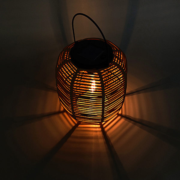Solcellelykt Utendørs Henge Solcellelamper Vanntette Dekorative Rattanlykter for Bord Patio Hage Hagegård Veranda Tungsten