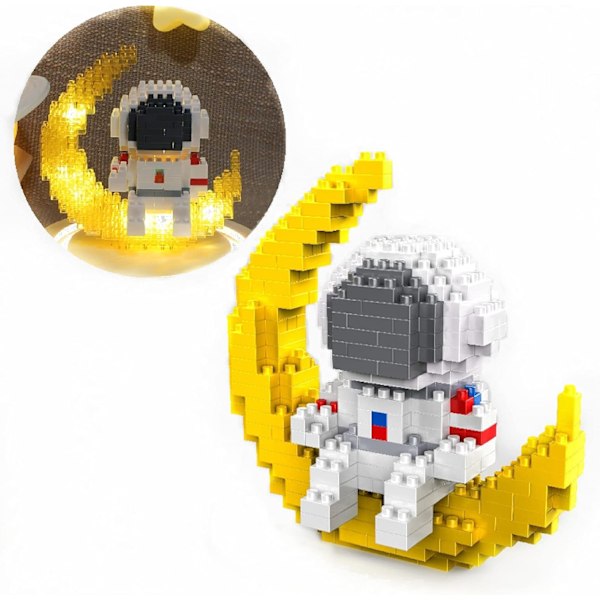 Astronaut Mini Byggset för Vuxna, Mikroblock Coola Små Leksaker Byggset, Coolaste Presenter för Pojkar Flickor att Bygga - Kompatibel med Nano (388 st) Moon Astronaut