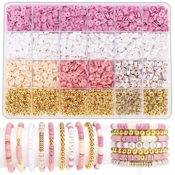 Bracelet Making Kit 24 grid clay bead 6mm soft clay piece bracelet DIY handmade bead slicing jewelry accessory set,Bracelets and Jewelry Making