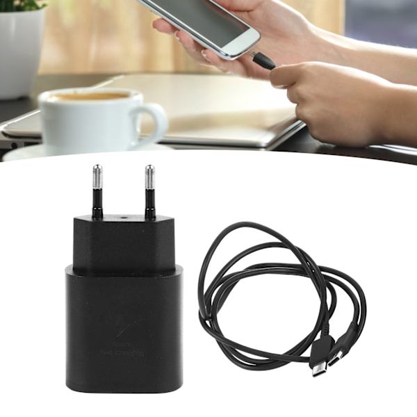 25W PD Laddare Snabbladdning Säker Bärbar Typ C Laddare för Note10 S20 EU-kontakt 100 till 240V